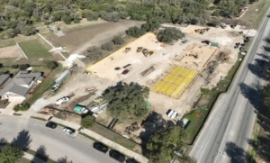 The Roundabout in Buda construction site with the first concrete slab poured